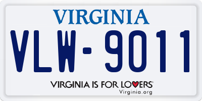 VA license plate VLW9011