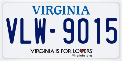 VA license plate VLW9015