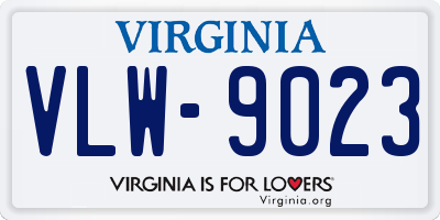 VA license plate VLW9023