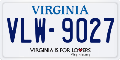 VA license plate VLW9027