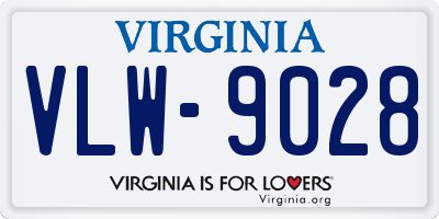 VA license plate VLW9028