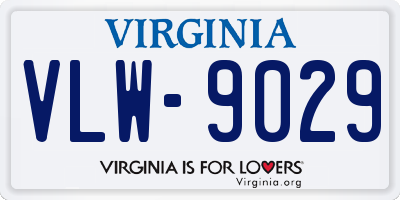 VA license plate VLW9029