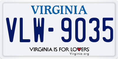 VA license plate VLW9035