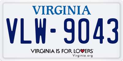 VA license plate VLW9043