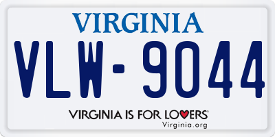 VA license plate VLW9044