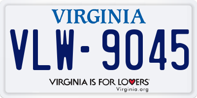 VA license plate VLW9045