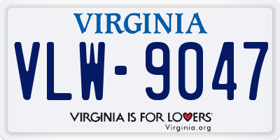 VA license plate VLW9047