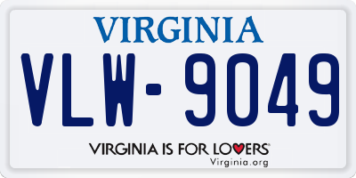 VA license plate VLW9049