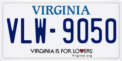 VA license plate VLW9050