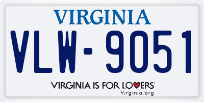 VA license plate VLW9051