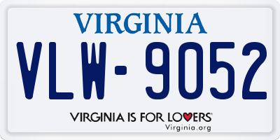 VA license plate VLW9052