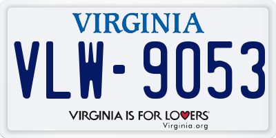 VA license plate VLW9053