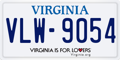 VA license plate VLW9054