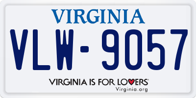 VA license plate VLW9057