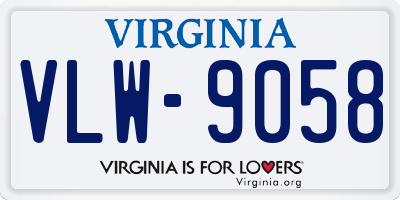 VA license plate VLW9058