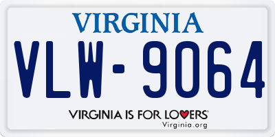 VA license plate VLW9064