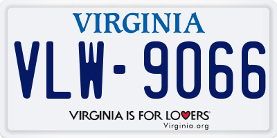 VA license plate VLW9066