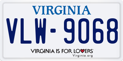 VA license plate VLW9068