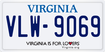 VA license plate VLW9069