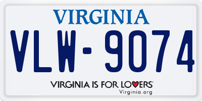 VA license plate VLW9074