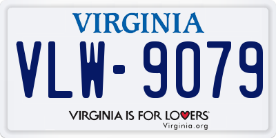 VA license plate VLW9079