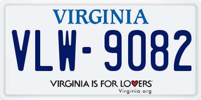 VA license plate VLW9082