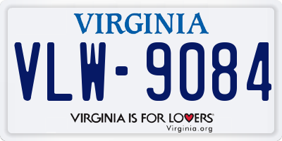 VA license plate VLW9084