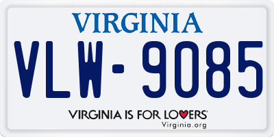 VA license plate VLW9085