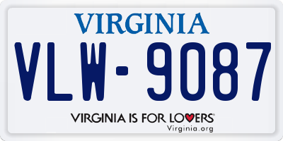 VA license plate VLW9087