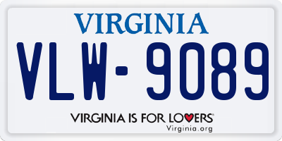 VA license plate VLW9089