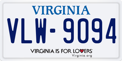 VA license plate VLW9094