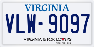 VA license plate VLW9097