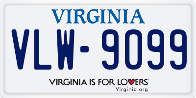 VA license plate VLW9099