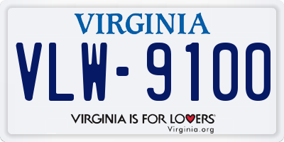 VA license plate VLW9100