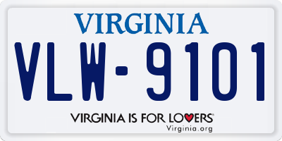 VA license plate VLW9101