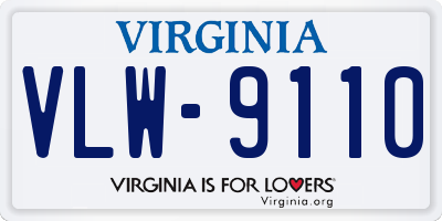 VA license plate VLW9110