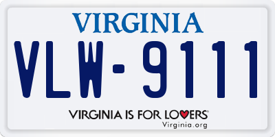 VA license plate VLW9111