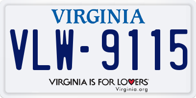 VA license plate VLW9115