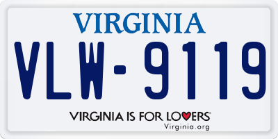 VA license plate VLW9119