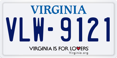 VA license plate VLW9121