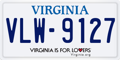 VA license plate VLW9127