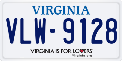 VA license plate VLW9128