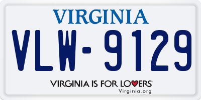 VA license plate VLW9129