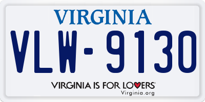 VA license plate VLW9130