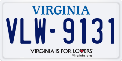 VA license plate VLW9131