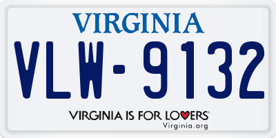 VA license plate VLW9132