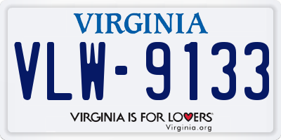 VA license plate VLW9133