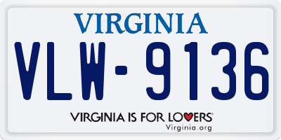 VA license plate VLW9136