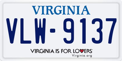 VA license plate VLW9137