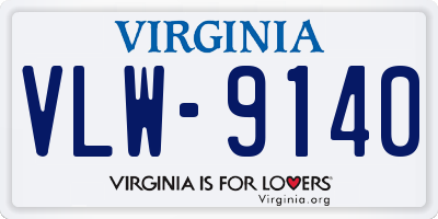 VA license plate VLW9140